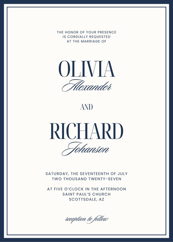 Invitation recolored navy