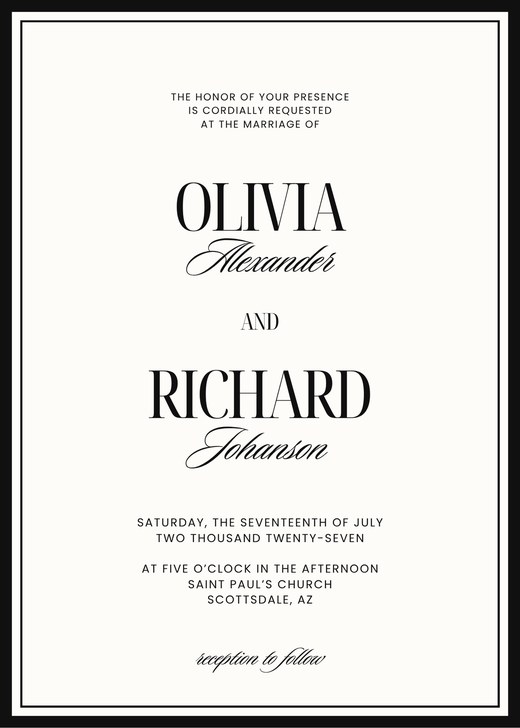 A Marrimia wedding invitation